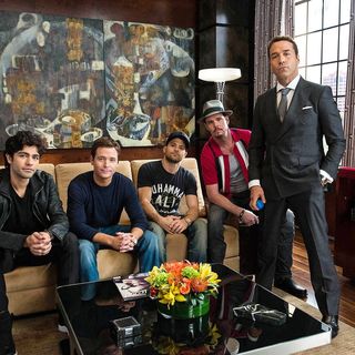 Jerry Ferrara, Kevin Connolly, Jeremy Piven, Adrian Grenier and Kevin Dillon in Warner Bros. Pictures' Entourage (2015). Photo credit by Claudette Barius.