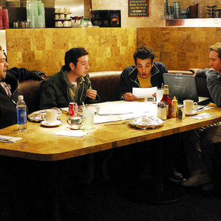 Dan Fogler, Chris Marquette, Jay Baruchel and Sam Huntington in MGM's Fanboys (2009). Photo credit by John Estes.