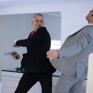 Rupert Friend stars as Agent 47 and Zachary Quinto stars as John Smith in 20th Century Fox's Hitman: Agent 47 (2015)