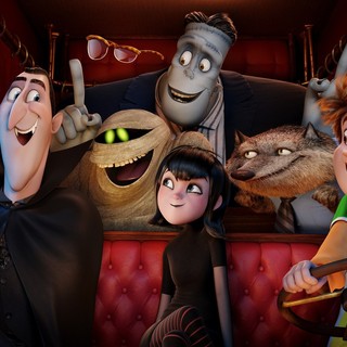 Dracula, Griffin the Invisible Man, Murray the Mummy, Frankenstein, Mavis, Wayne and Jonathan in Columbia Pictures' Hotel Transylvania 2 (2015)
