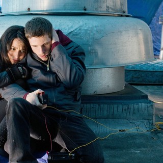 Genesis Rodriguez stars as Angie and Jamie Bell stars as Joey Cassidy in Summit Entertainment's Man on a Ledge (2012)