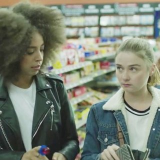 Hayley Law, Jessica Barden and Camila Mendes in Drive Films' The New Romantic (2018)