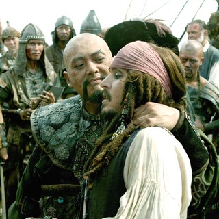 Chow Yun-Fat as Capt.Sao Feng and Johnny Depp as Jack Sparrow in Walt Disney Pic's POTC: At Worlds End (2007)