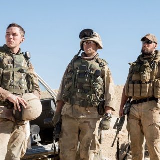 Nicholas Hoult, Logan Marshall-Green and Henry Cavill in Netflix's Sand Castle (2017)