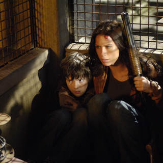 Matthew Knight as Timothy and Rhona Mitra as Rachel in Lions Gate Films' Skinwalkers (2007)