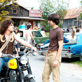 Jonathan Groff stars as Michael Lang and Demetri Martin stars as Elliot Tiber in Focus Features' Taking Woodstock (2009). Photo credit by Ken Regan.