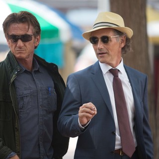 Sean Penn stars as Martin Terrier and Mark Rylance stars as Cox in Open Road Films' The Gunman (2015)