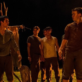 Dylan O'Brien stars as Thomas and Will Poulter stars as Gally in 20th Century Fox's The Maze Runner (2014)