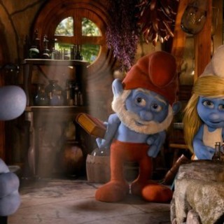 Brainy, Papa and Smurfette from Columbia Pictures' The Smurfs 2 (2013)