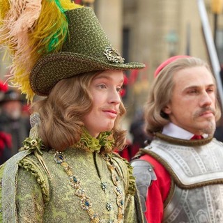Freddie Fox stars as King Louis and Christoph Waltz stars as Cardinal Richelieu in Summit Entertainment's The Three Musketeers (2011)