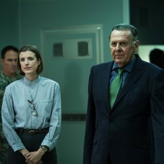 Agyness Deyn and Tom Wilkinson in Netflix's The Titan (2018)