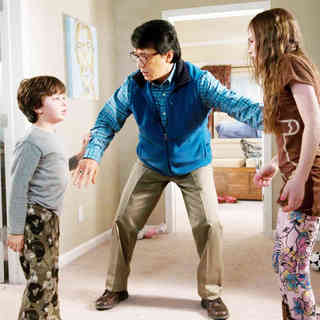 Will Shadley, Jackie Chan and Madeline Carroll in Lionsgate Films' The Spy Next Door (2010). Photo credit by Colleen Hayes.
