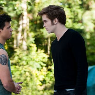 Taylor Lautner stars as Jacob Black and Robbert Pattinson stars as Edward Cullen in Summit Entertainment's The Twilight Saga's Eclipse (2010)