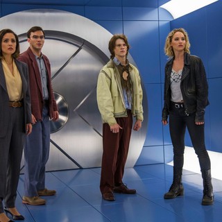 Rose Byrne, Nicholas Hoult, Lucas Till and Jennifer Lawrence in 20th Century Fox's X-Men: Apocalypse (2016)
