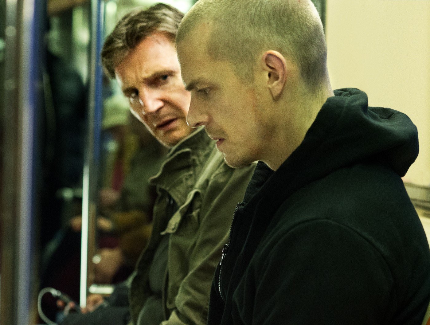 Liam Neeson stars as Jimmy Conlon and Joel Kinnaman stars as Mike Conlon in Warner Bros. Pictures' Run All Night (2015)