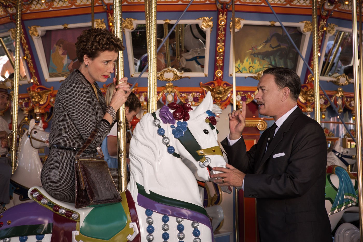 Emma Thompson stars as P.L. Travers and Tom Hanks stars as Walt Disney in Walt Disney Pictures' Saving Mr. Banks (2013)