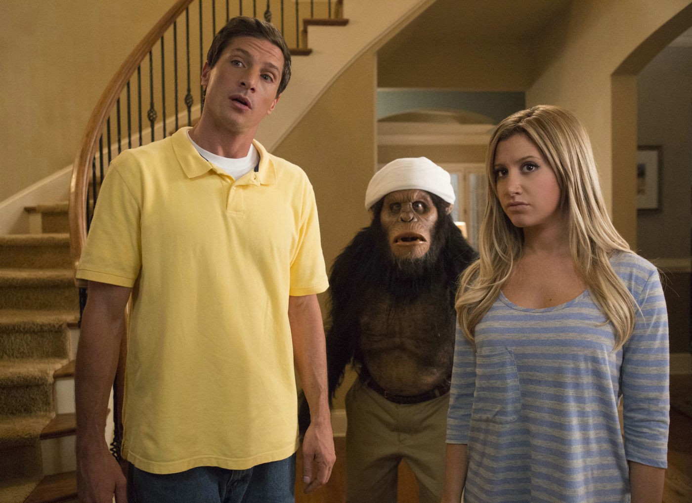 Simon Rex stars as Dan and Ashley Tisdale stars as Jody Campbell in Dimension Films' Scary Movie 5 (2013)