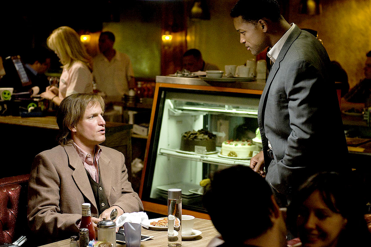 Woody Harrelson stars as Ezra Turner and Will Smith stars as Ben Thomas in Columbia Pictures' Seven Pounds (2008). Photo credit by Merrick Morton.