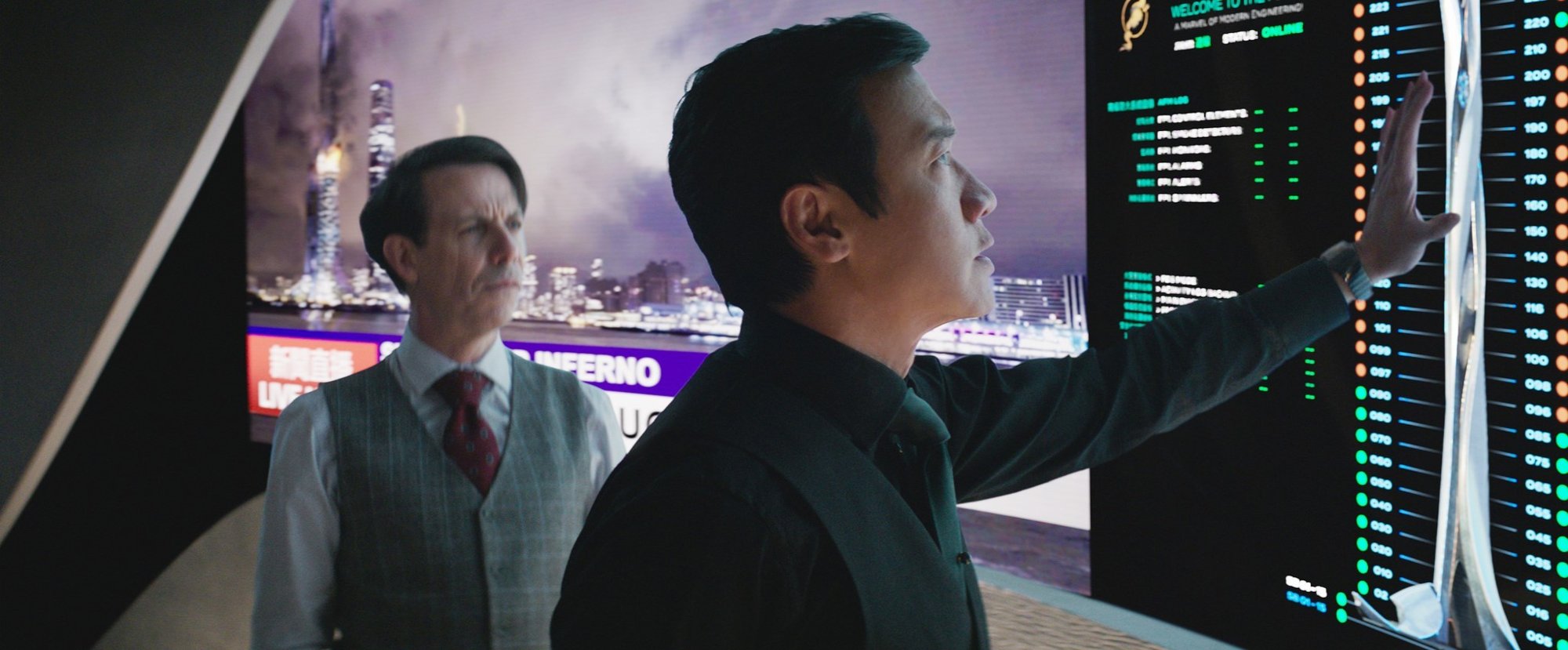 Noah Taylor and Chin Han in Universal Pictures' Skyscraper (2018)