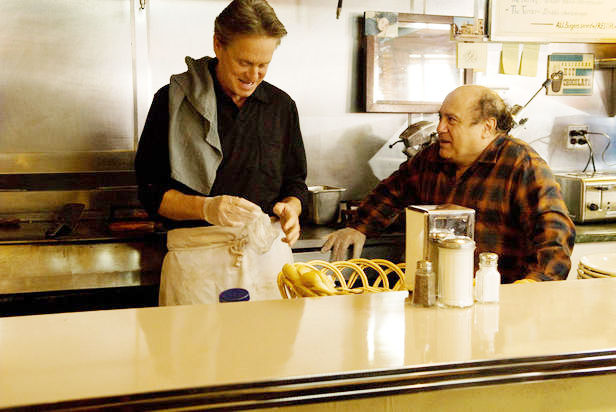 Michael Douglas stars as Ben and Danny DeVito stars as Jimmy in Anchor Bay Films' Solitary Man (2010). Photo credit by Phil Caruso.