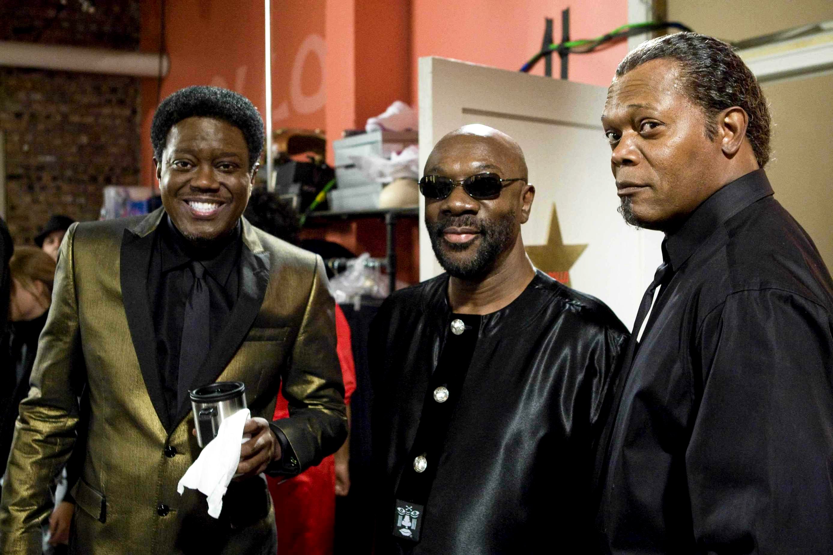 Bernie Mac, Isaac Hayes and Samuel L. Jackson in Dimension Films' Soul Men (2008). Photo by Doug Hyun.