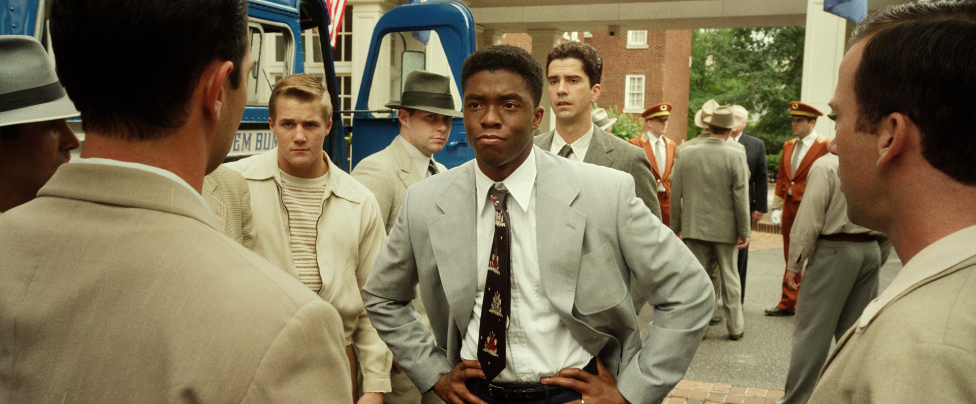 Lucas Black, Chadwick Boseman and Hamish Linklater in Warner Bros. Pictures' 42 (2013)