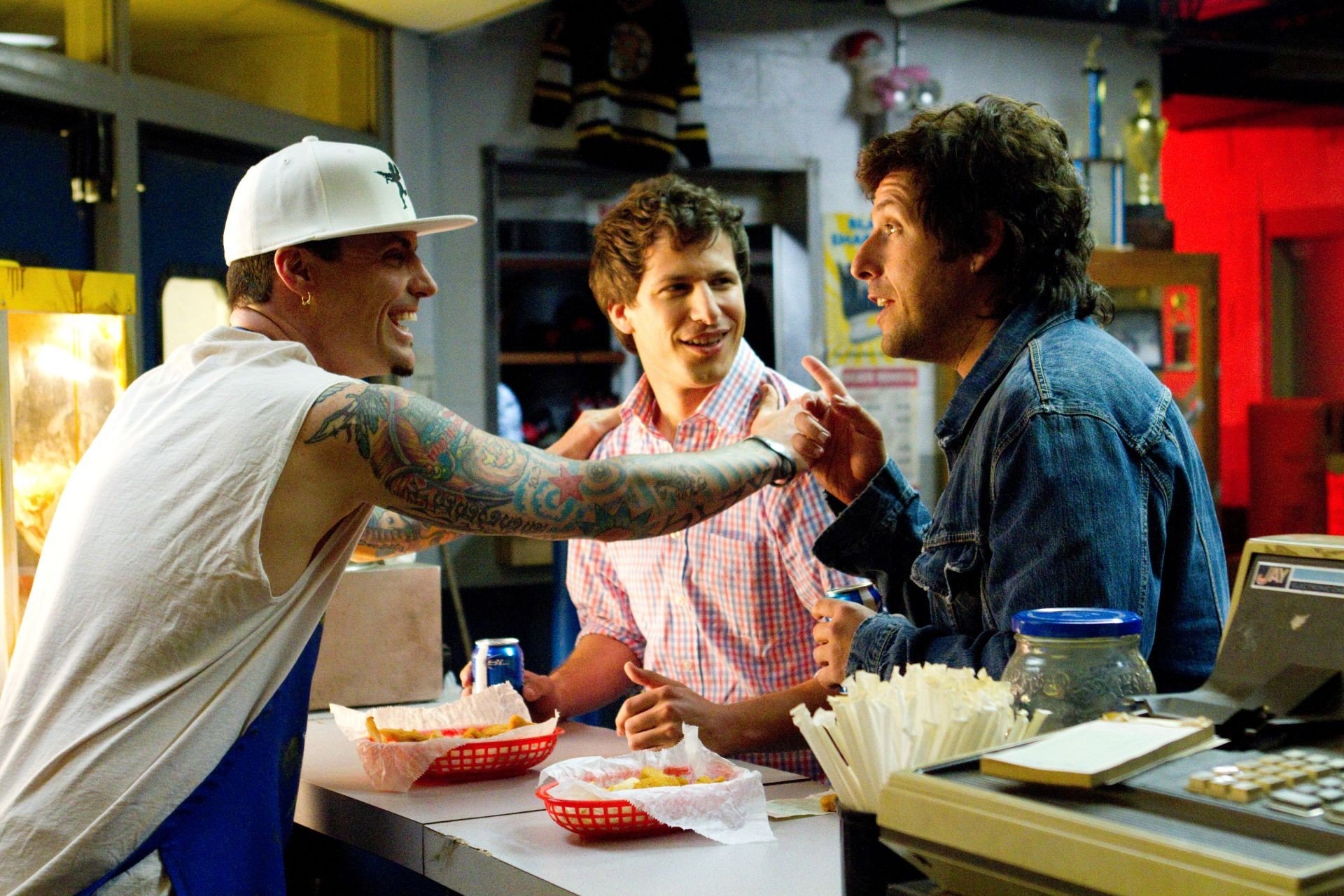 Vanilla Ice, Andy Samberg and Adam Sandler in Columbia Pictures' That's My Boy (2012). Photo credit by Photo credit by Tony Rivetti.