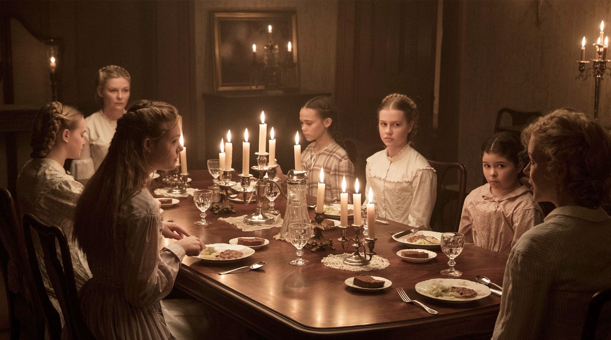 Emma Howard, Kirsten Dunst, Elle Fanning, Oona Laurence, Angourie Rice, Addison Riecke and Nicole Kidman in Focus Features' The Beguiled (2017)