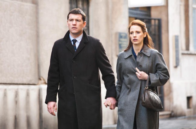 Sam Worthington stars as Young David Peretz and Jessica Chastain stars as Young Rachel Singer in Focus Feature's The Debt (2011)
