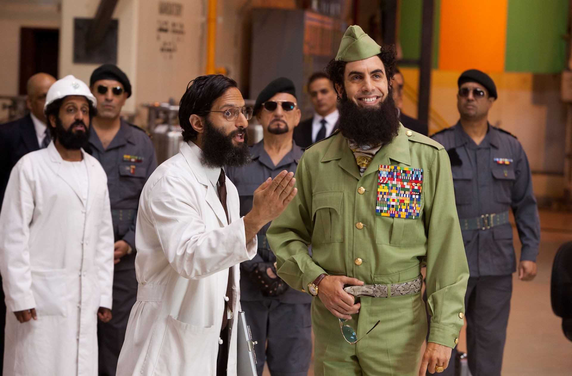Adeel Akhtar, Jason Mantzoukas, Ben Kingsley and Sacha Baron Cohen in Paramount Pictures' The Dictator (2012). Photo credit by Melinda Sue Gordon.