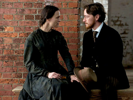 Robin Wright Penn stars as Mary Surratt and James McAvoy stars as Frederick Aiken in The American Film Company's The Conspirator (2010)