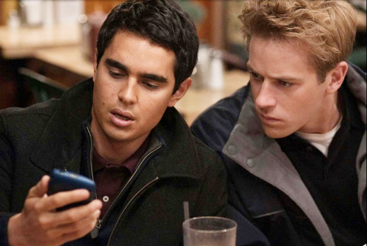 Max Minghella stars as Divya Narendra and Armie Hammer stars as Cameron Winklevoss in Columbia Pictures' The Social Network (2010)