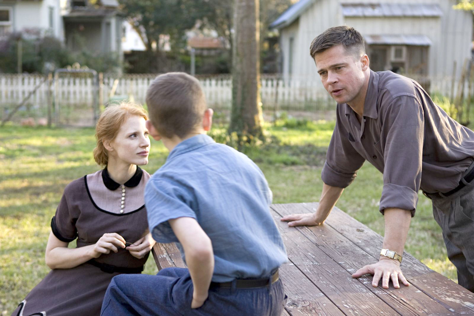 Brad Pitt stars as Mr. O'Brien and Jessica Chastain stars as Mrs. O'Brien in Fox Searchlight Pictures' The Tree of Life (2011)