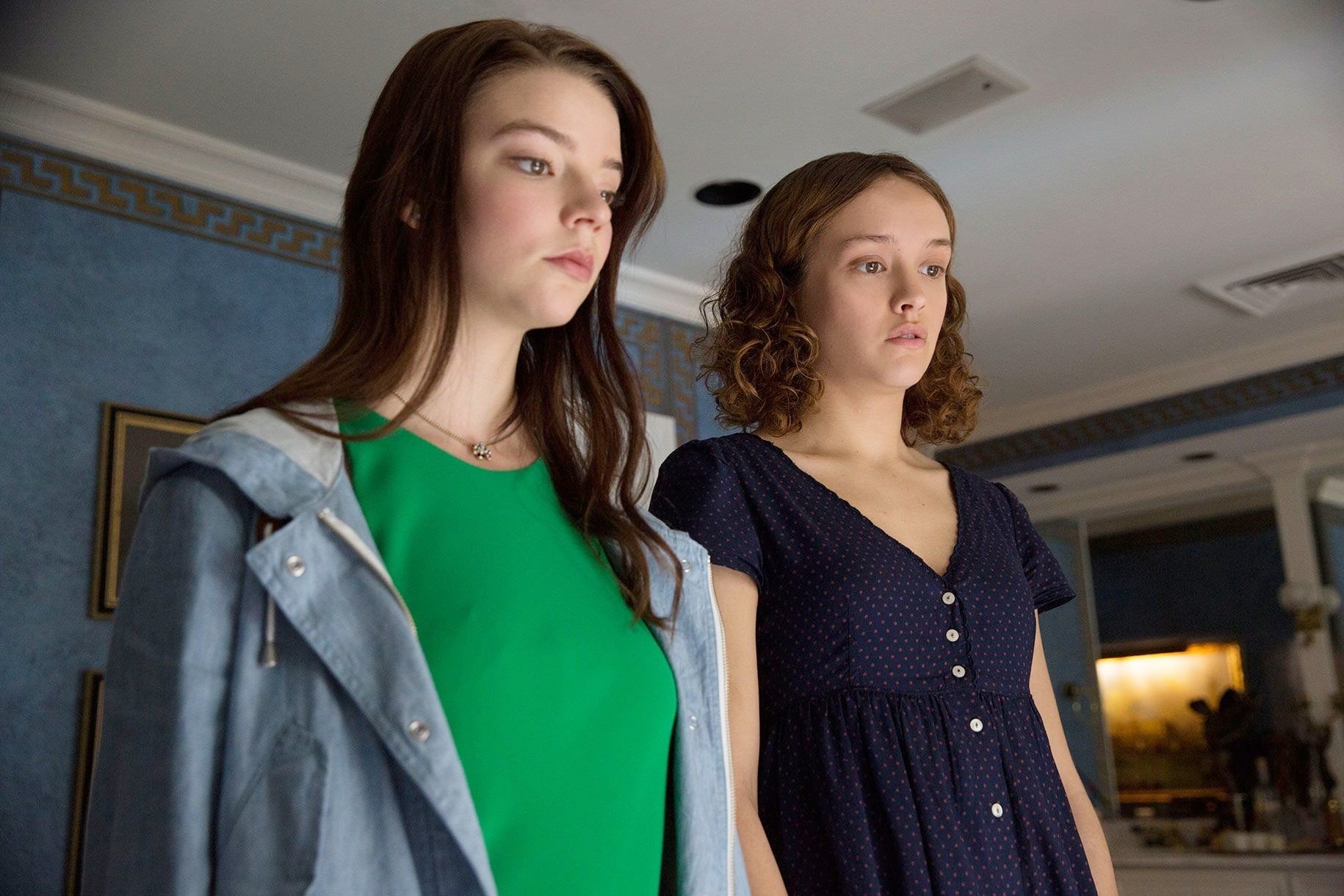 Anya Taylor-Joy stars as Lily and Olivia Cooke stars as Amanda in Focus Features' Thoroughbreds (2018)