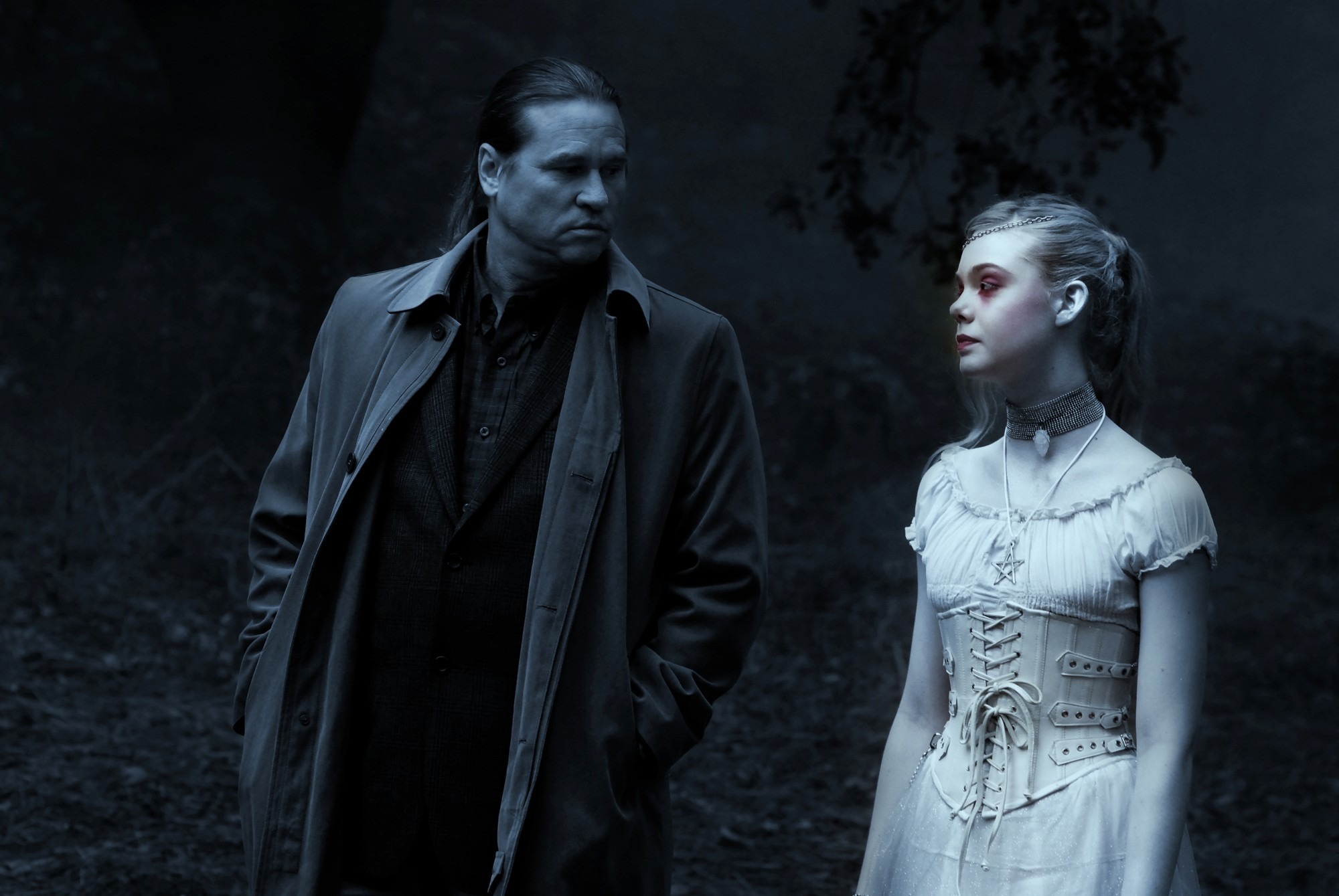 Val Kilmer stars as Hall Baltimore and Elle Fanning stars as V in American Zoetrope's Twixt (2012)