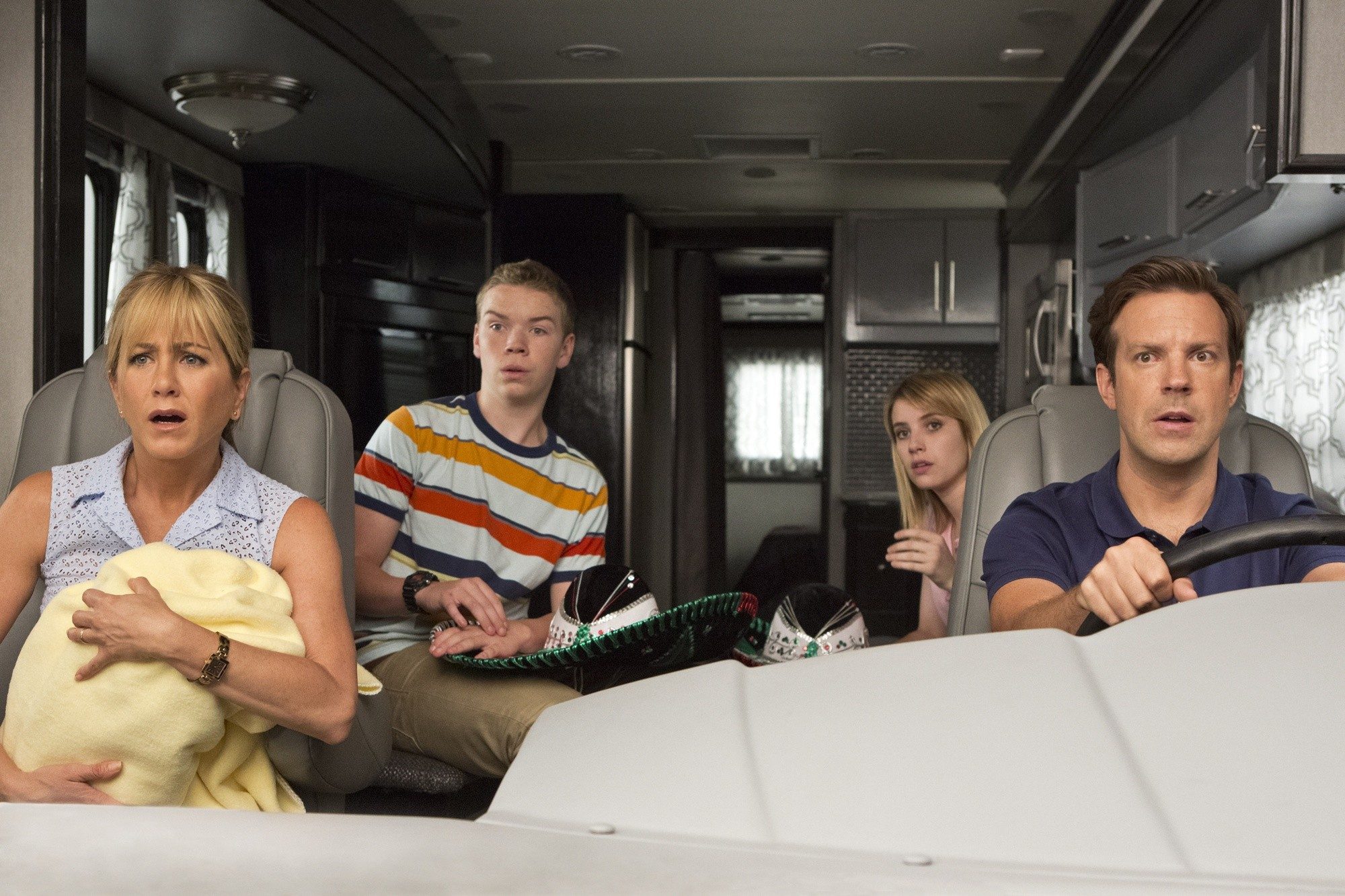 Jennifer Aniston, Will Poulter, Emma Roberts and Jason Sudeikis in Warner Bros. Pictures' We're the Millers (2013)