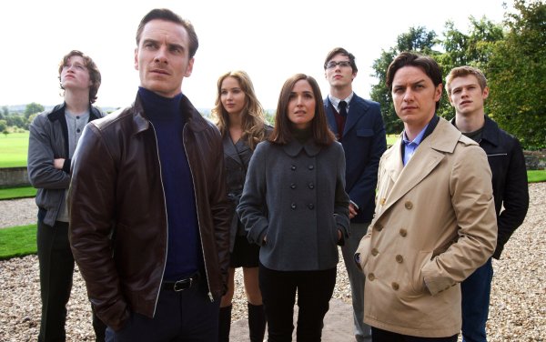 Michael Fassbender, James McAvoy and Rose Byrne in 20th Century Fox's X-Men: First Class (2011)