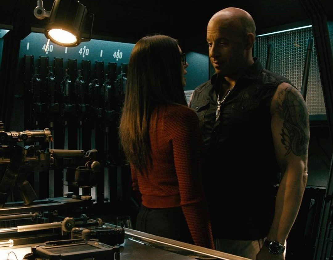 Nina Dobrev stars as Rebecca 'Becky' and Vin Diesel stars as Xander Cage in Paramount Pictures' XXX: Return of Xander Cage (2017)
