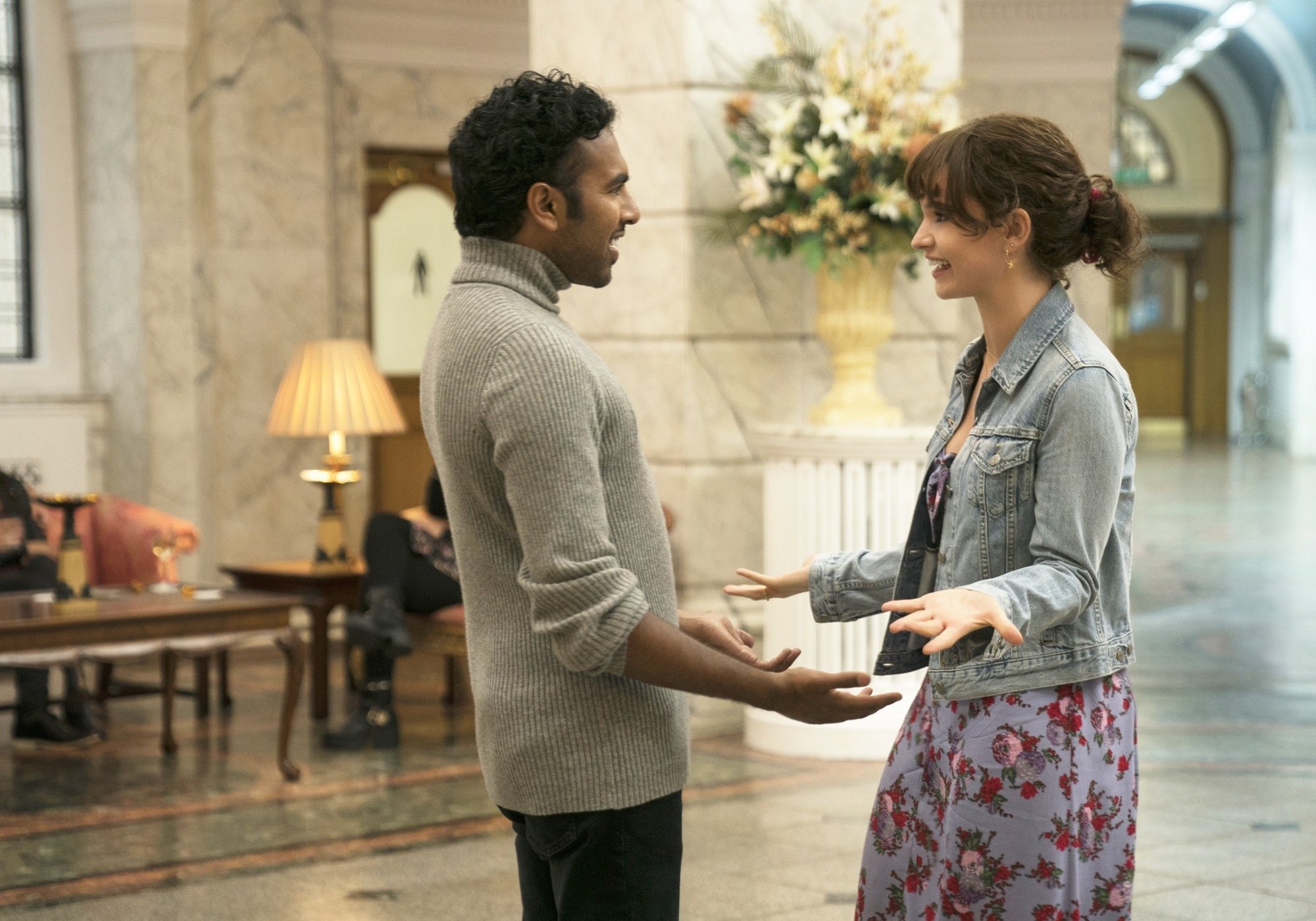 Himesh Patel and Lily James (Ellie) in Universal Pictures' Yesterday (2019)