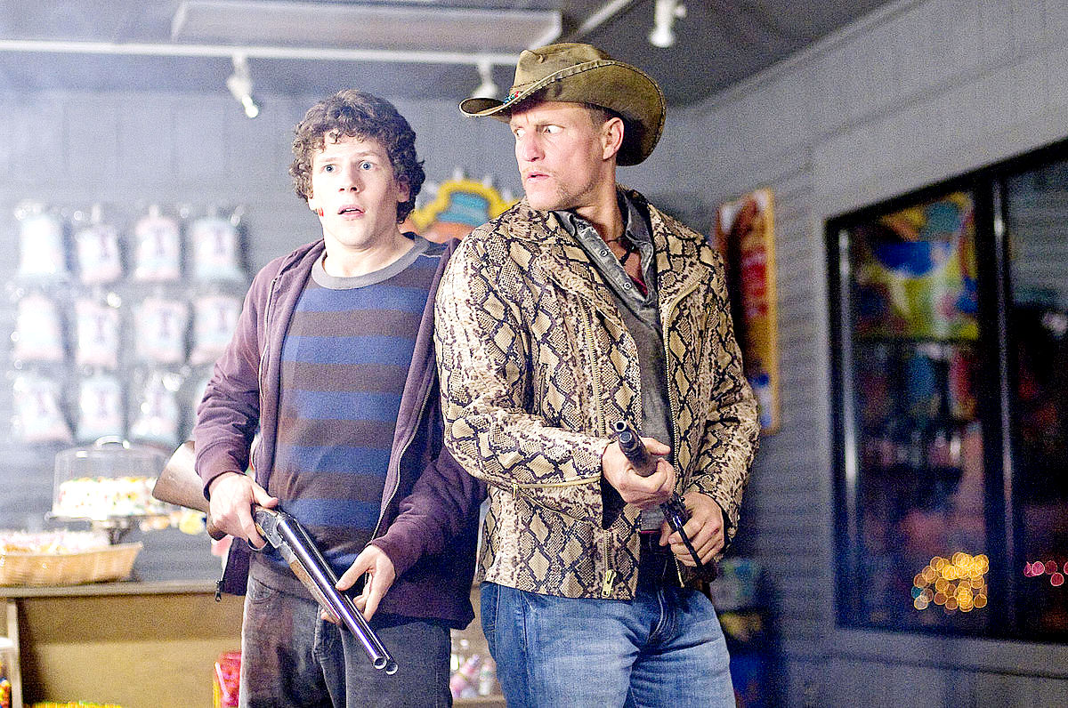 Jesse Eisenberg stars as Columbus and Woody Harrelson stars as Tallahassee in Columbia Pictures' Zombieland (2009)
