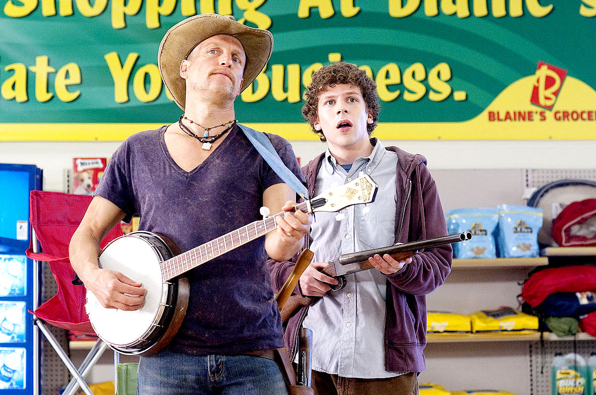 Woody Harrelson stars as Tallahassee and Jesse Eisenberg stars as Columbus in Columbia Pictures' Zombieland (2009)