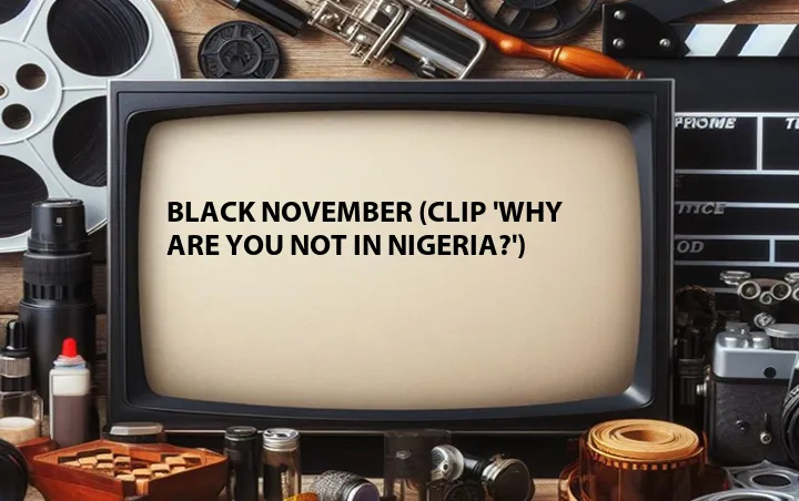 Black November (Clip 'Why Are You Not in Nigeria?')