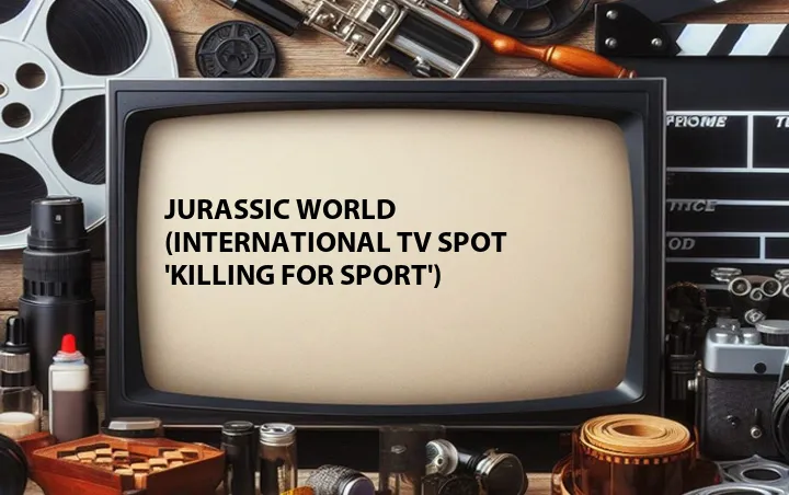 Jurassic World (International TV Spot 'Killing for Sport')