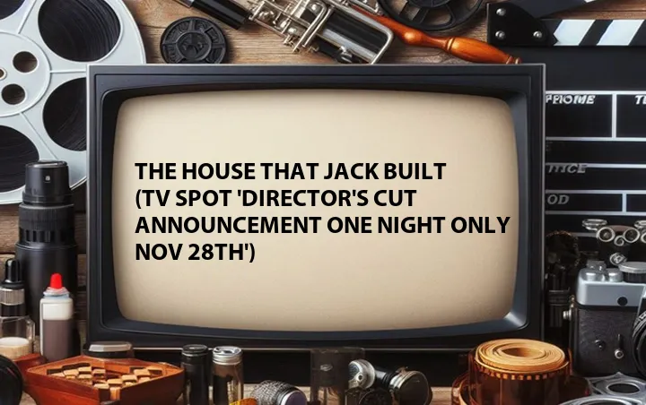The House That Jack Built (TV Spot 'Director's Cut Announcement One Night Only Nov 28th')