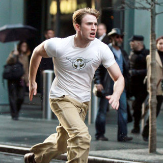 Filming A Scene for "Captain America: The First Avenger" on Location