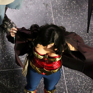 Adrianne Palicki Films A Scene for 'Wonder Woman' Where She Apprehends A Criminal