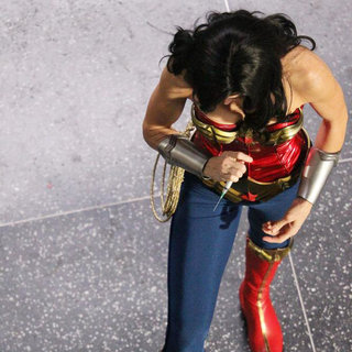 Adrianne Palicki Films A Scene for 'Wonder Woman' Where She Apprehends A Criminal